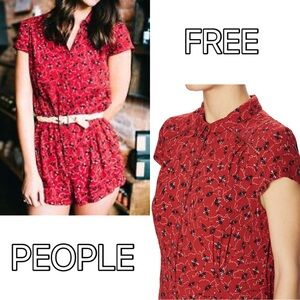 Free People Red Floral Dress